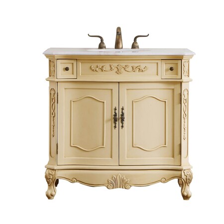 Elegant Decor 36 In. Single Bathroom Vanity Set In Light Antique Beige VF10136LT